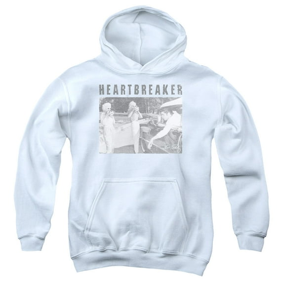 Elvis Presley Heartbreaker Youth Pullover Hoodie Sweatshirt White