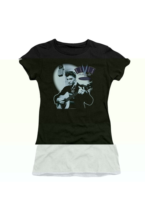 Elvis Presley Hillbilly Cat Premium Junior Women's T-Shirt Black
