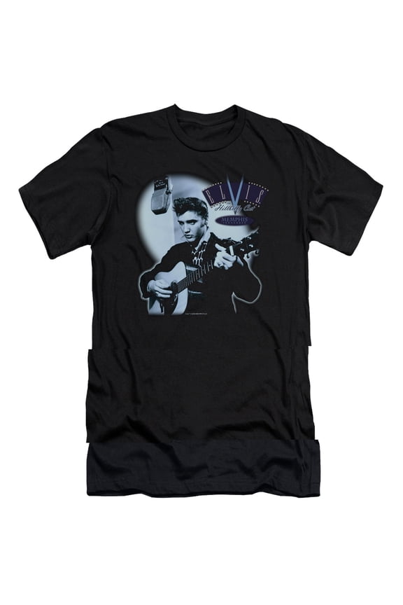 Elvis Presley Hillbilly Cat Premium Slim Fit 30/1 T-Shirt Black