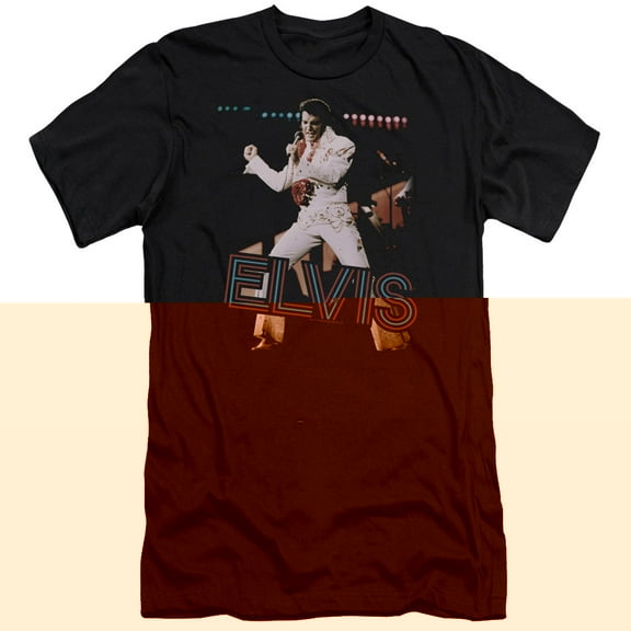 Elvis Presley Hit The Lights Premium Canvas Slim Fit T-Shirt Black