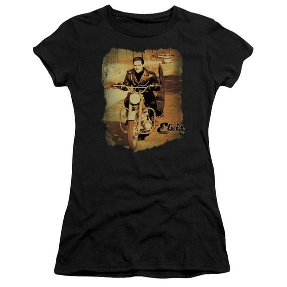 Elvis Presley Hit The Road Premium Junior Women's T-Shirt Black
