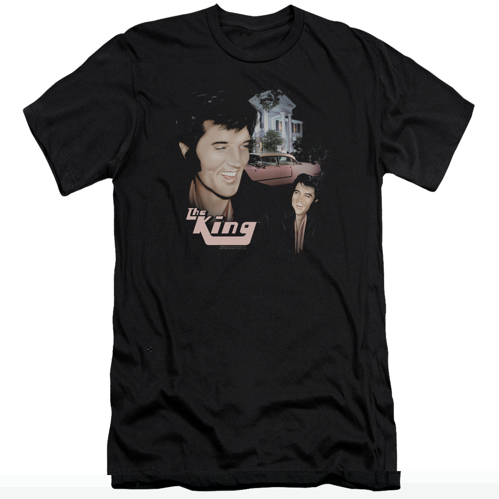 Elvis Presley Home Sweet Home Premuim Canvas Slim Fit T-Shirt Black