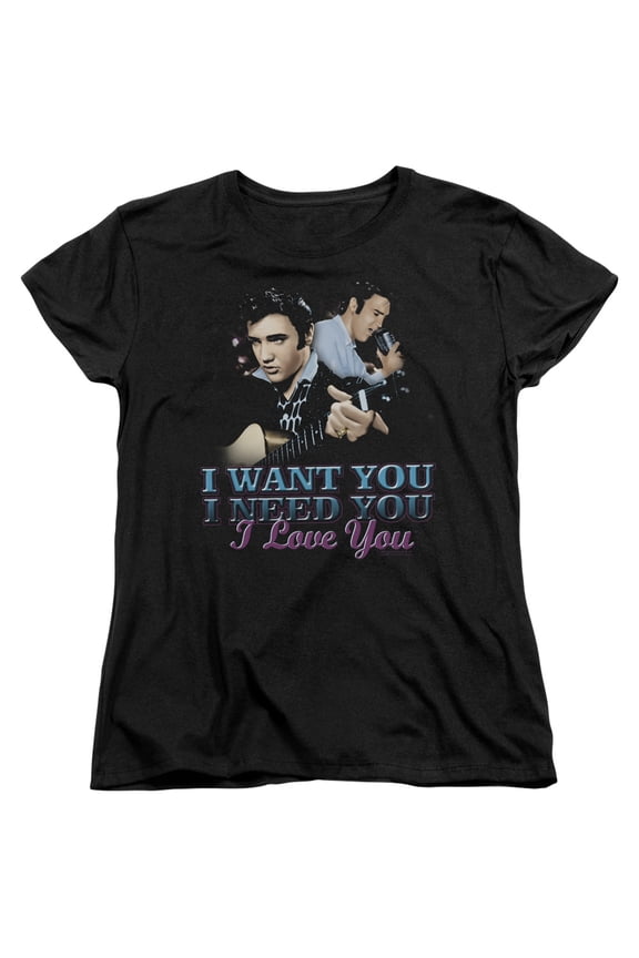 Elvis Presley I Want You Women's T-Shirt Black