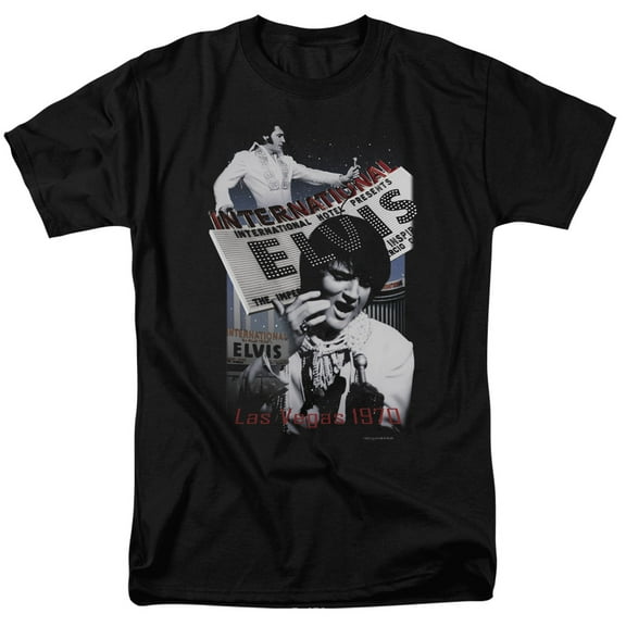 Elvis Presley Men's International Hotel T-shirt Medium Black
