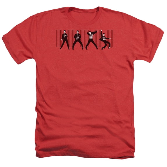 Elvis Presley Jailhouse Rock Adult Heather T-Shirt Red