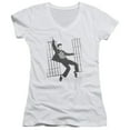 thumbnail image 1 of Elvis Presley Jailhouse Rock Junior Women's V-Neck T-Shirt White, 1 of 2