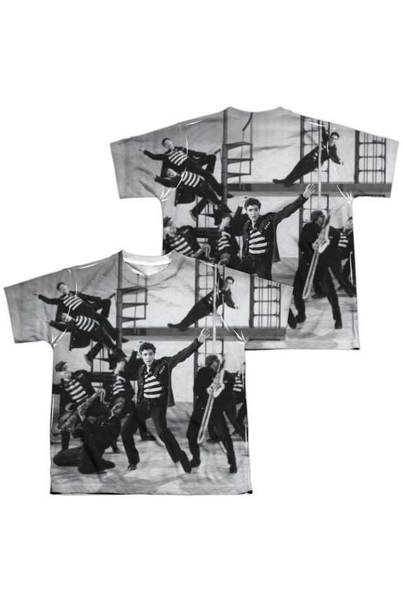 Elvis Presley Jubilant Felons Youth Sublimated Crew T-Shirt White