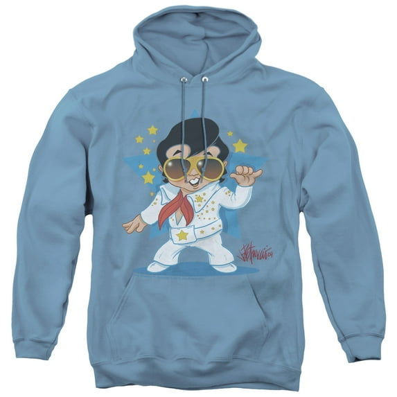 Elvis Presley Jumpsuit Adult Pullover Hoodie Sweatshirt Carolina Blue