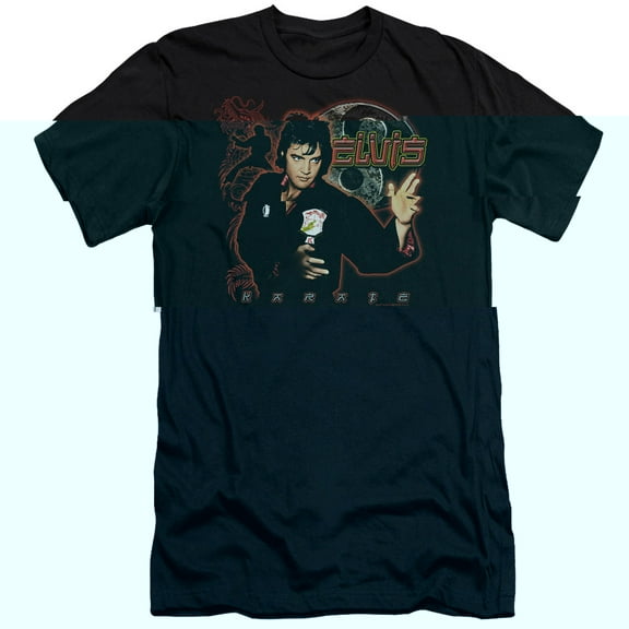 Elvis Presley Karate Premium Slim Fit 30/1 T-Shirt Black