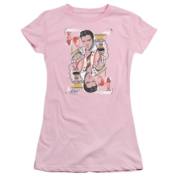 Elvis Presley King Of Hearts Junior Women's Sheer T-Shirt Pink
