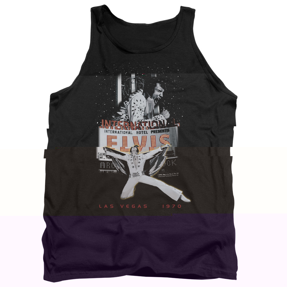 thumbnail image 1 of Elvis Presley Las Vegas Adult Tank Top Black, 1 of 2