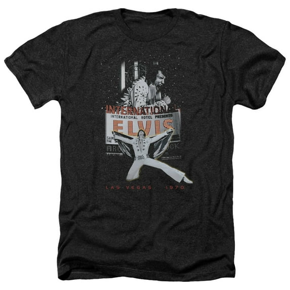 Elvis Presley - Las Vegas - Heather Short Sleeve Shirt - Small