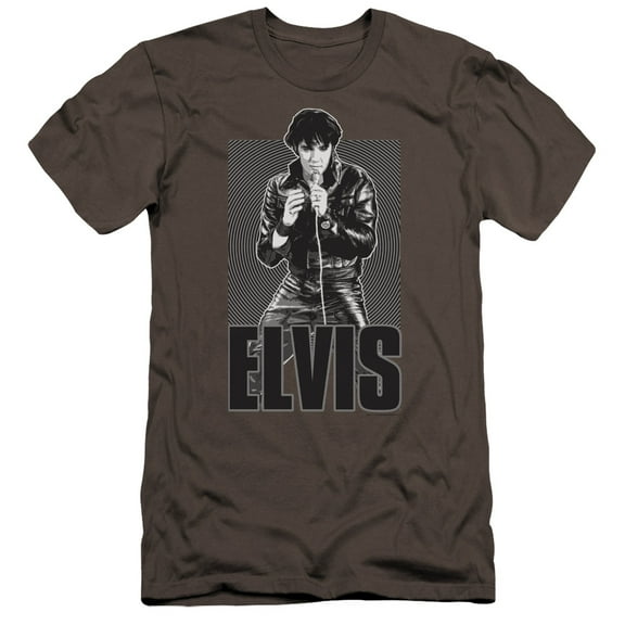 Elvis Presley Leather Premium Slim Fit 30/1 T-Shirt Charcoal