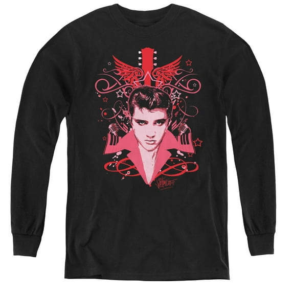 Elvis Presley Lets Face It Youth Long Sleeve T-Shirt Black