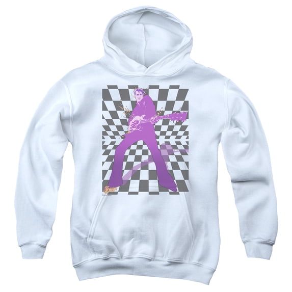 Elvis Presley Lets Rock Youth Pullover Hoodie Sweatshirt White