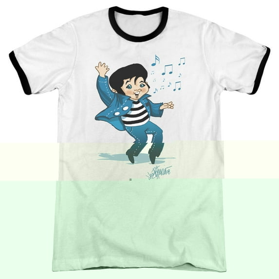 Elvis Presley Lil Jailbird Ringer T-Shirt White/Black