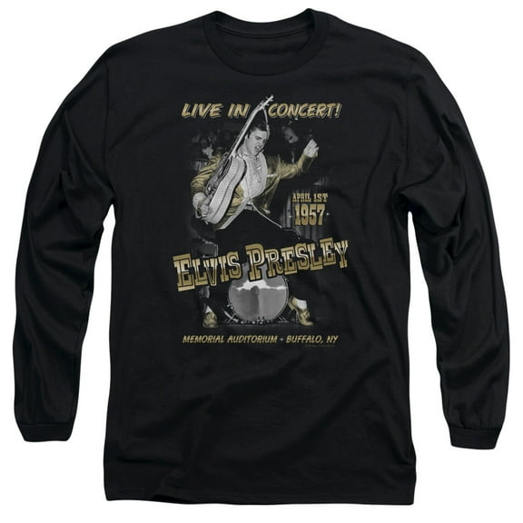 Elvis Presley Live In Buffalo Long Sleeve T-Shirt Black