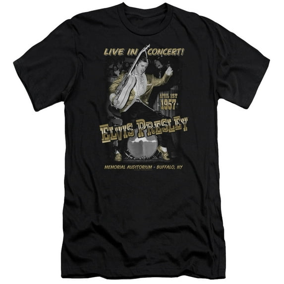 Elvis Presley Live In Buffalo Premium Canvas Slim Fit T-Shirt Black