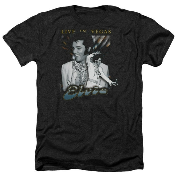 Elvis Presley - Live In Vegas - Heather Short Sleeve Shirt - X-Large