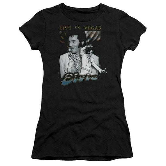 Elvis Presley Live In Vegas Premium Junior Women's T-Shirt Black