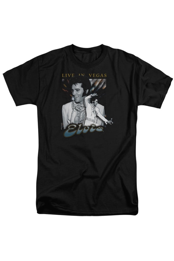 Elvis Presley Live In Vegas S/S Adult Tall Black