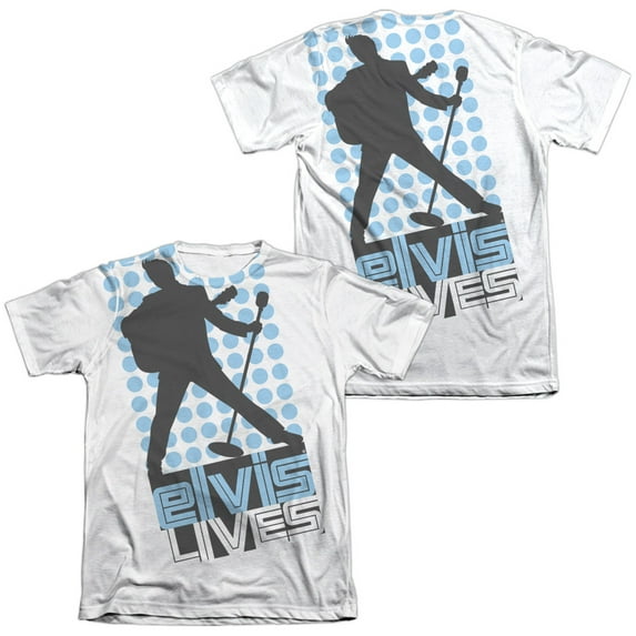 Elvis Presley Livin Large (Front/Back Print) Sublimated T-Shirt White