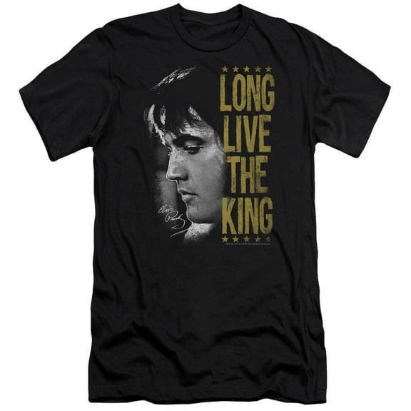 Elvis Presley Long Live The King Adult 30/1 T-Shirt Black
