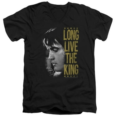 Elvis Presley Long Live The King Adult V-Neck T-Shirt Black