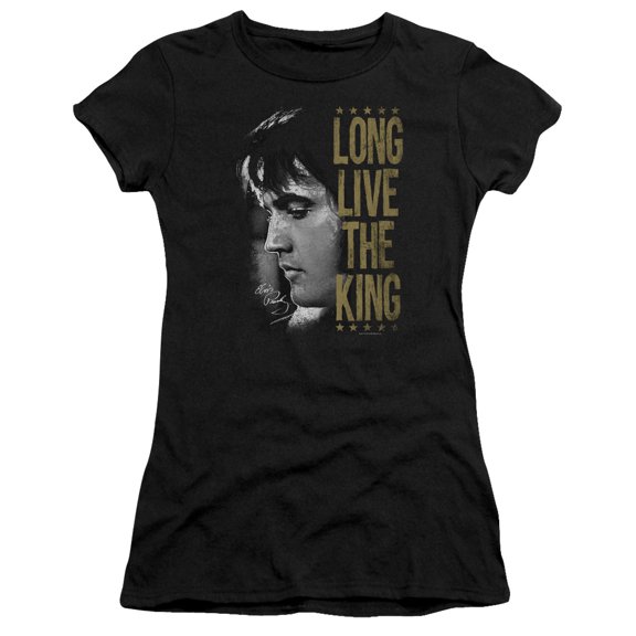 Elvis Presley Long Live The King Premium Junior Women's Sheer T-Shirt Black