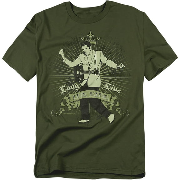 Elvis Presley T-Shirt Long Live The King Unisex Graphic Tee For Men & Women Military Green&nbsp;