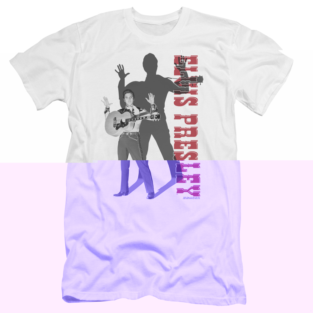 thumbnail image 1 of Elvis Presley Look No Hands Premuim Canvas Slim Fit T-Shirt White, 1 of 2