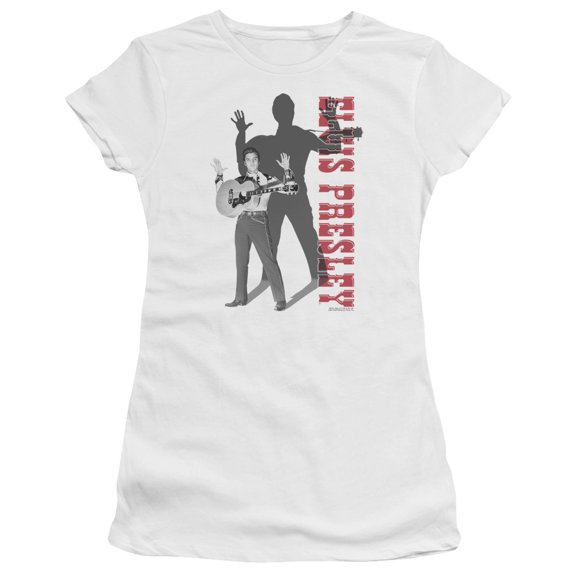 Elvis Presley Look No Hands S/S Junior Women's T-Shirt Sheer White