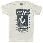 Elvis Presley Men's Official Merchandise In Concert 1972 Vintage Tee T-Shirt (XX-Large, Ivory (Light Cream))
