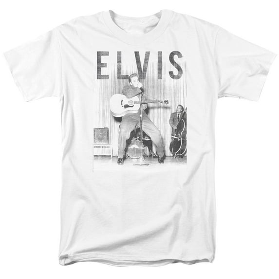 Elvis Presley Men's With The Band T-shirt Medium White