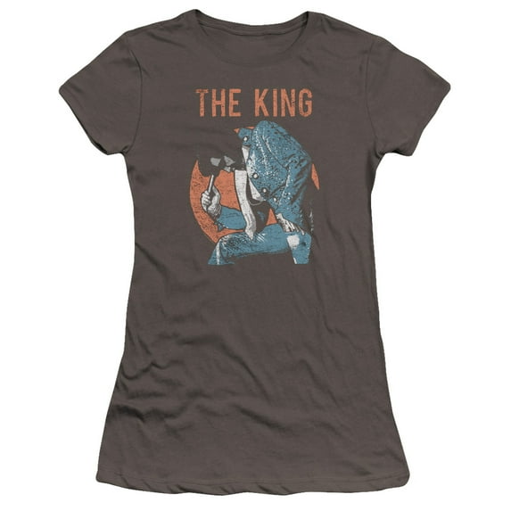 Elvis Presley Mic In Hand Premium Junior Women's Sheer T-Shirt Charcoal