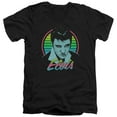 thumbnail image 1 of Elvis Presley Neon King Adult V-Neck T-Shirt Black, 1 of 2