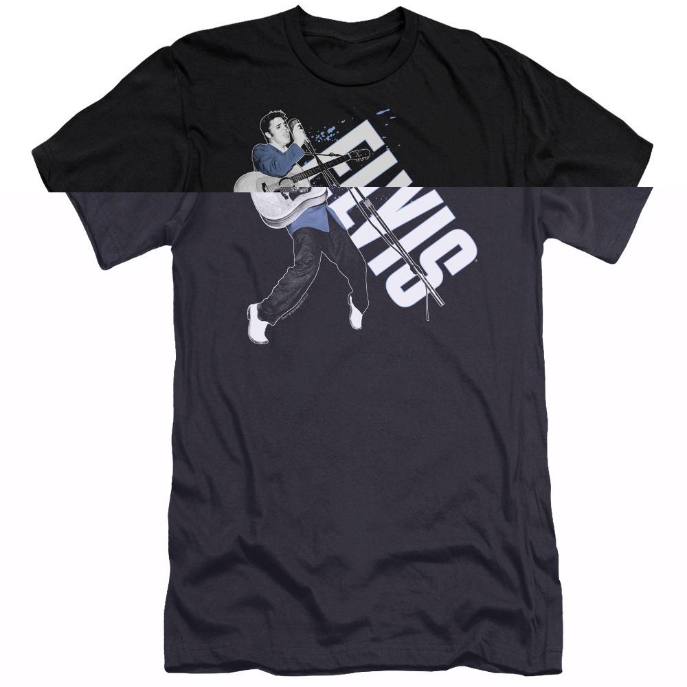 Elvis Presley On His Toes Premuim Canvas Slim Fit T-Shirt Black