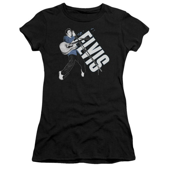 Elvis Presley On His Toes S/S Junior Women's T-Shirt Sheer Black