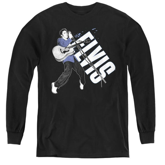 Elvis Presley On His Toes Youth Long Sleeve T-Shirt Black