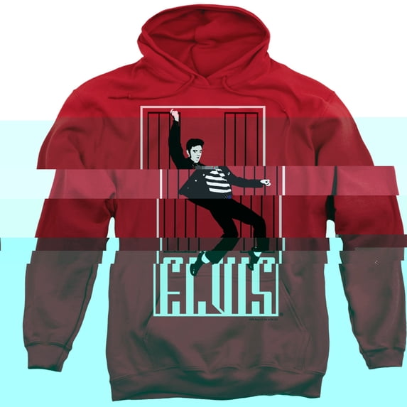 Elvis Presley One Jailhouse Adult Pullover Hoodie Sweatshirt Red