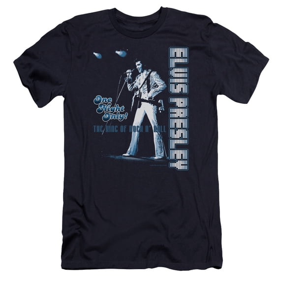 Elvis Presley One Night Only Premium Canvas Slim Fit T-Shirt Navy