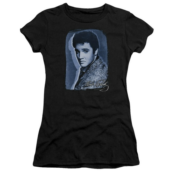 Elvis Presley Overlay Premium Junior Women's Sheer T-Shirt Black