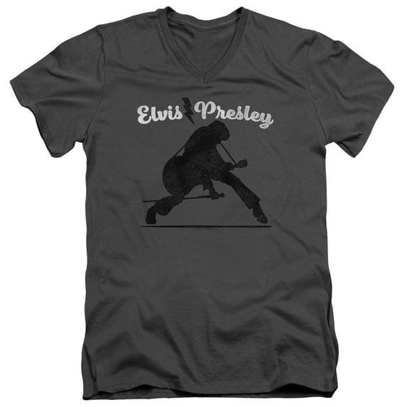 Elvis Presley - Overprint - Slim Fit V Neck Shirt - XX-Large