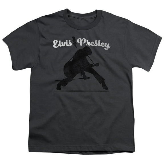 Elvis Presley Overprint Youth T-Shirt Charcoal