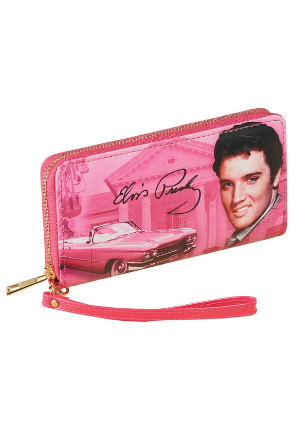 Elvis Presley Pink Cadillac Wrist Wallet with Guitars