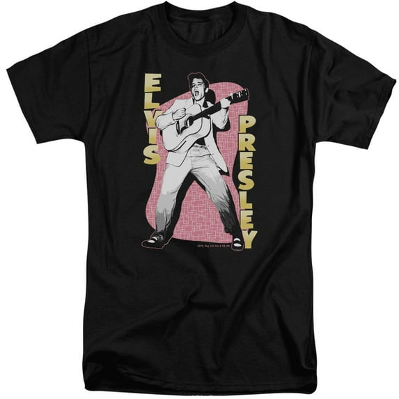 Elvis Presley Pink Rock S/S Adult Tall Black