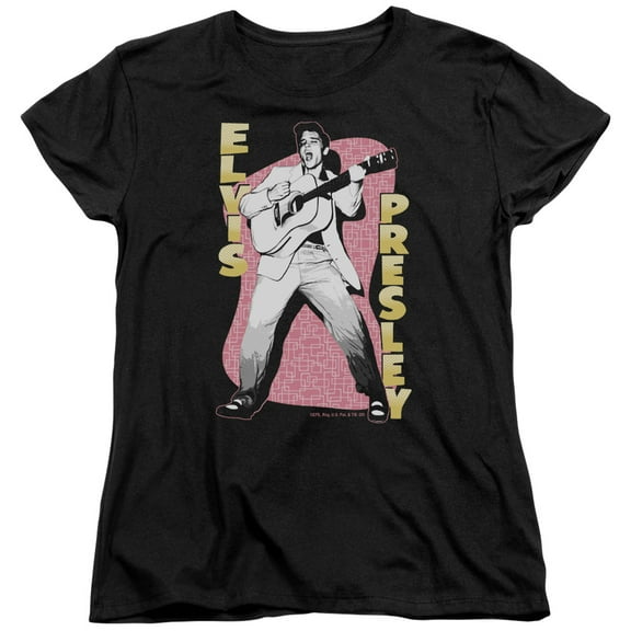 Elvis Presley - Pink Rock - Women's Short Sleeve Shirt - Medium