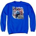 thumbnail image 1 of Elvis Presley Ranch Adult Crewneck Sweatshirt Royal Blue, 1 of 2
