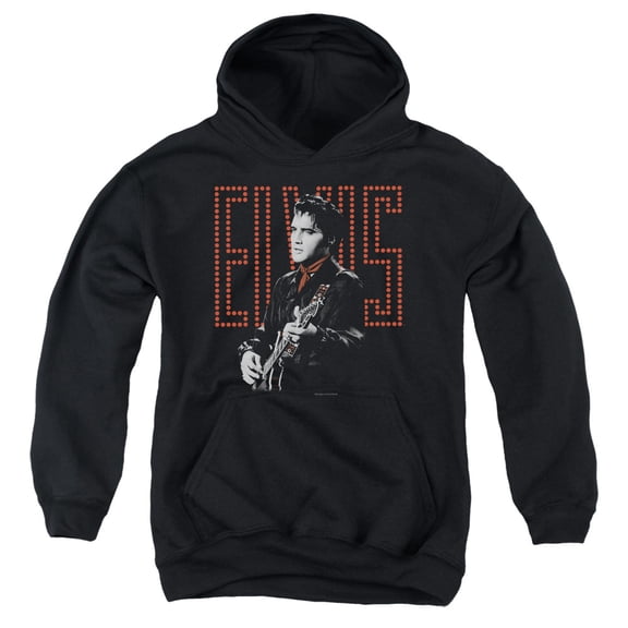 Elvis Presley Red Guitarman Youth Pullover Hoodie Sweatshirt Black