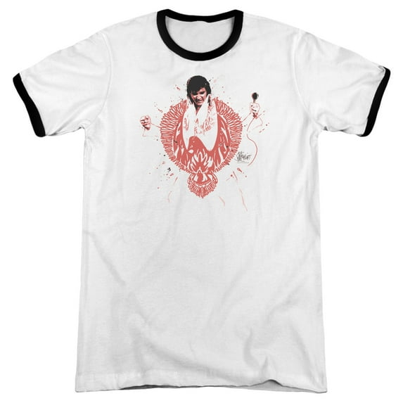 Elvis Presley Red Pheonix Ringer T-Shirt White/Black